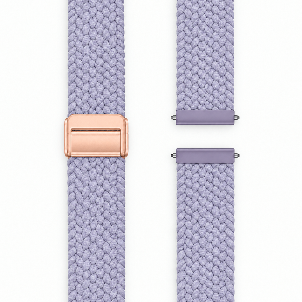 LunaPro Armband geflochten Lavendel, Detailansicht mit Magnetverschluss