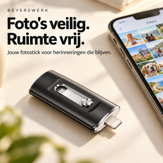 Beyerswerk Fotostick met Lightning, USB-A en micro-USB