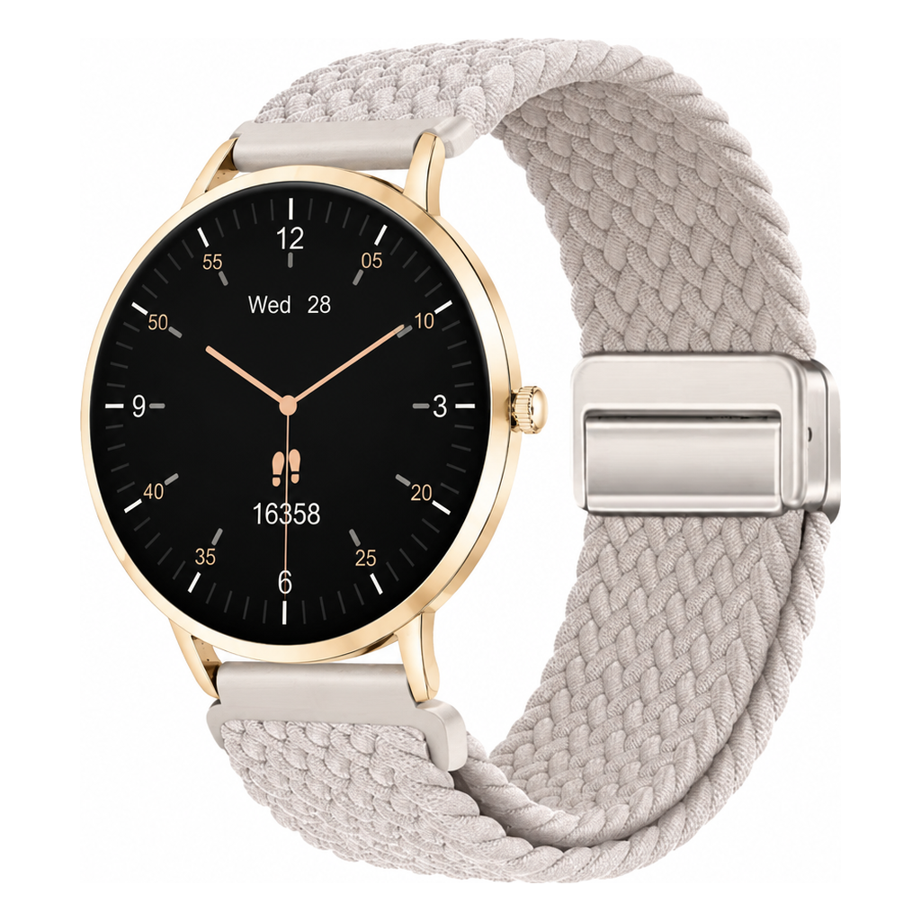 LunaPro Armband geflochten Polarweiß an LunaPro Gold