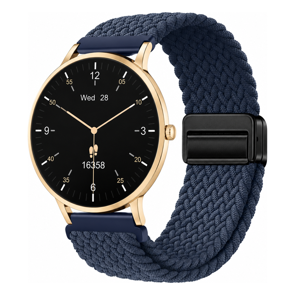 LunaPro Armband geflochten Navy an LunaPro Gold