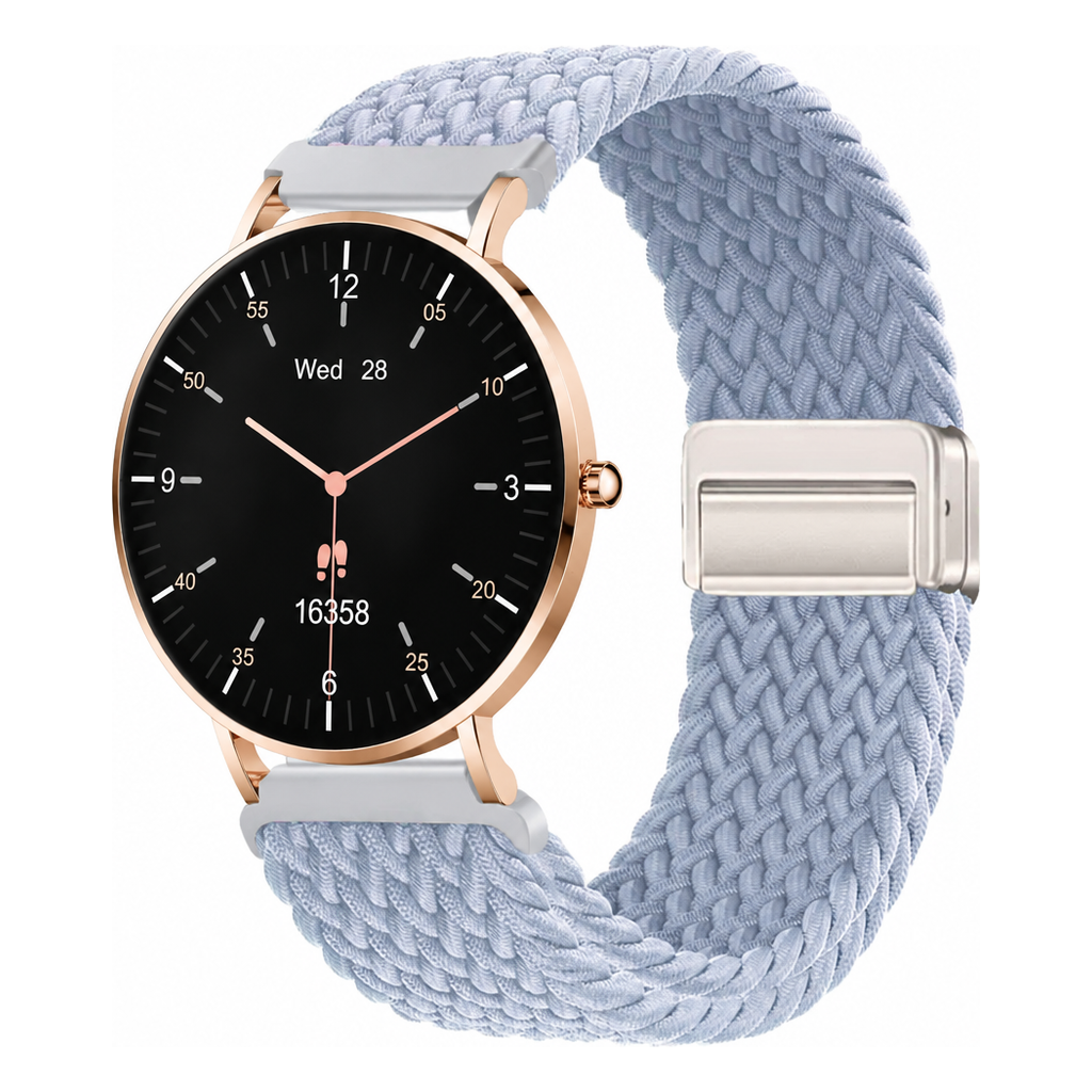 LunaPro Armband geflochten Hellblau an LunaPro Roségold