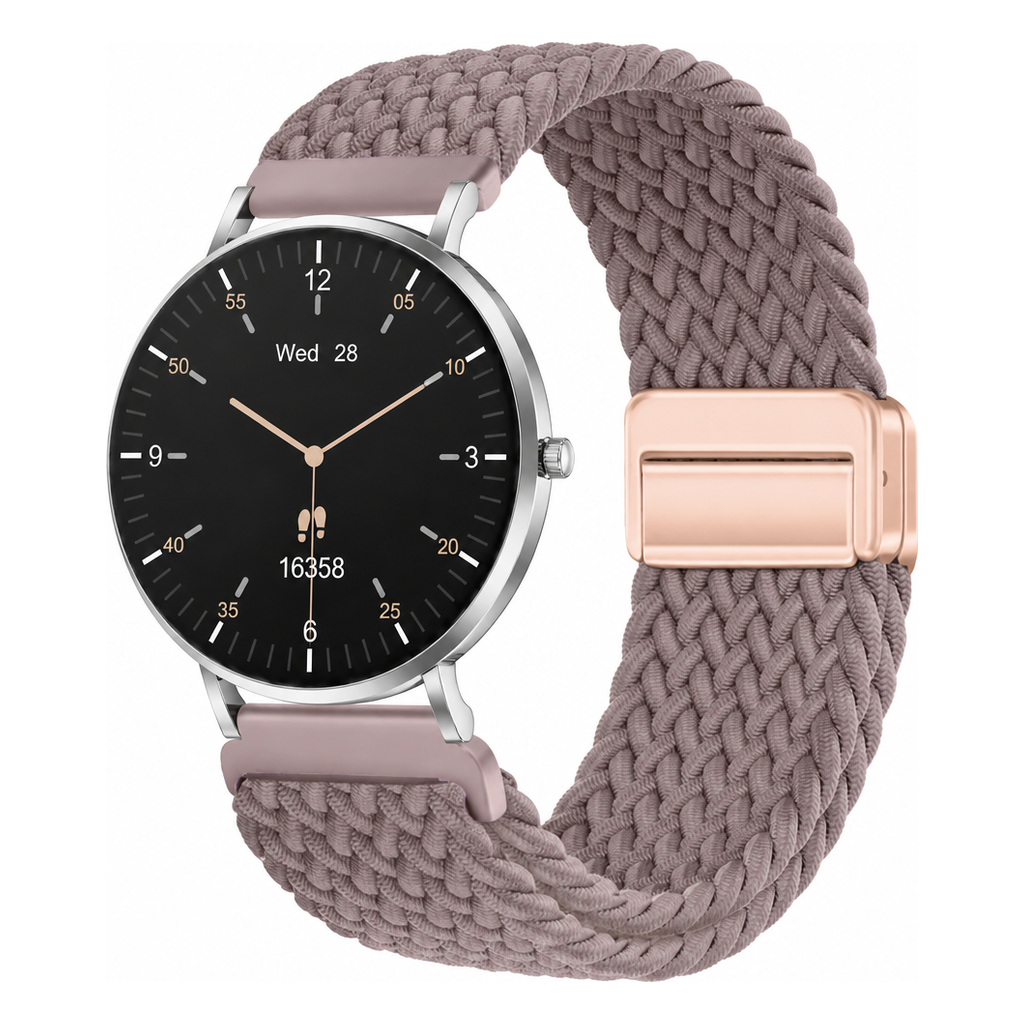 LunaPro Armband geflochten Mauve an LunaPro Silber