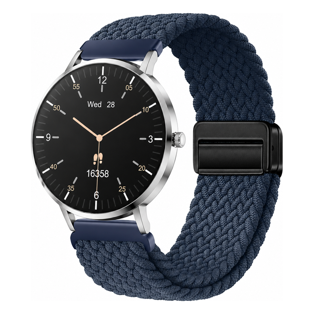 LunaPro Armband geflochten Navy an LunaPro Silber