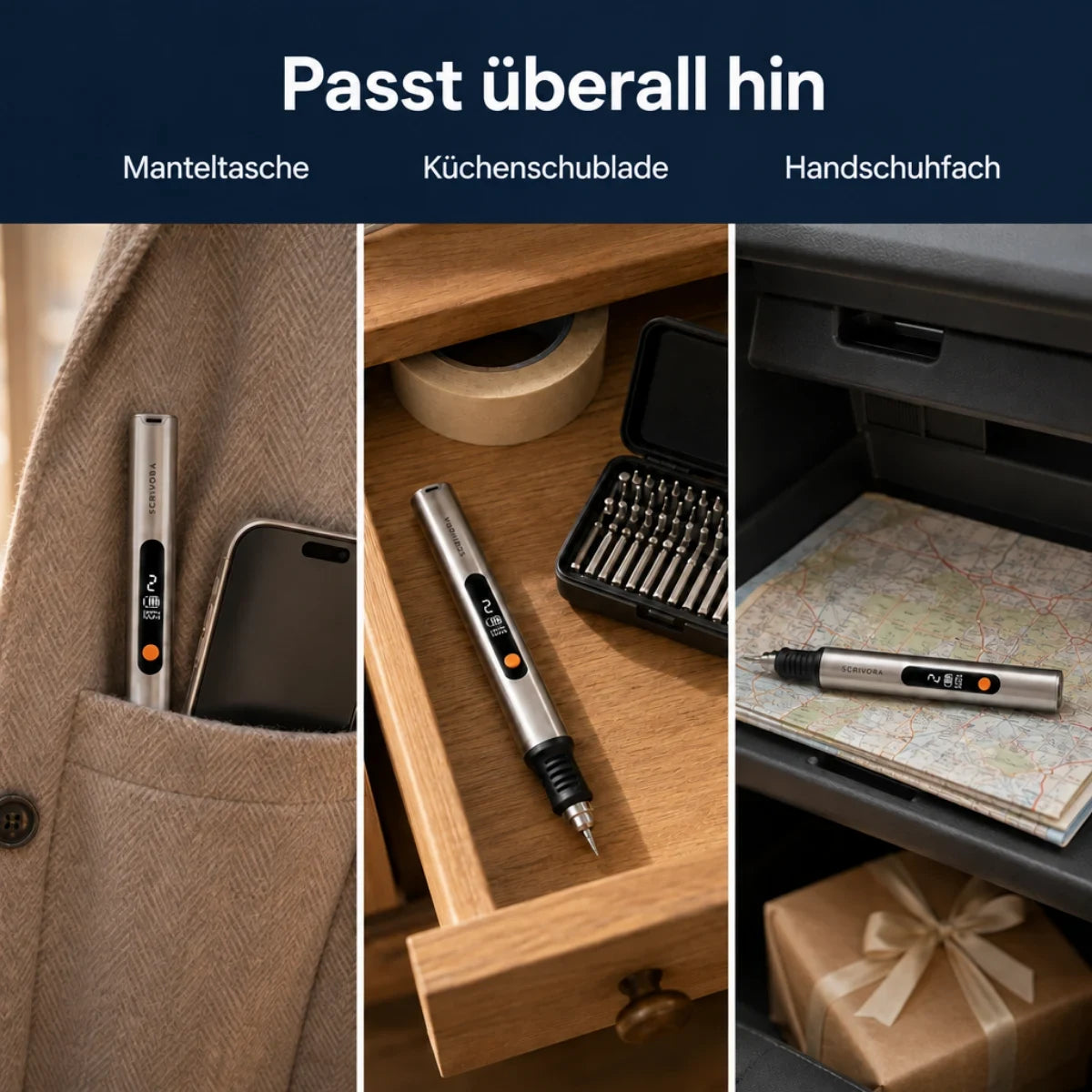 Passt überall hin: Manteltasche, Küchenschublade, Handschuhfach