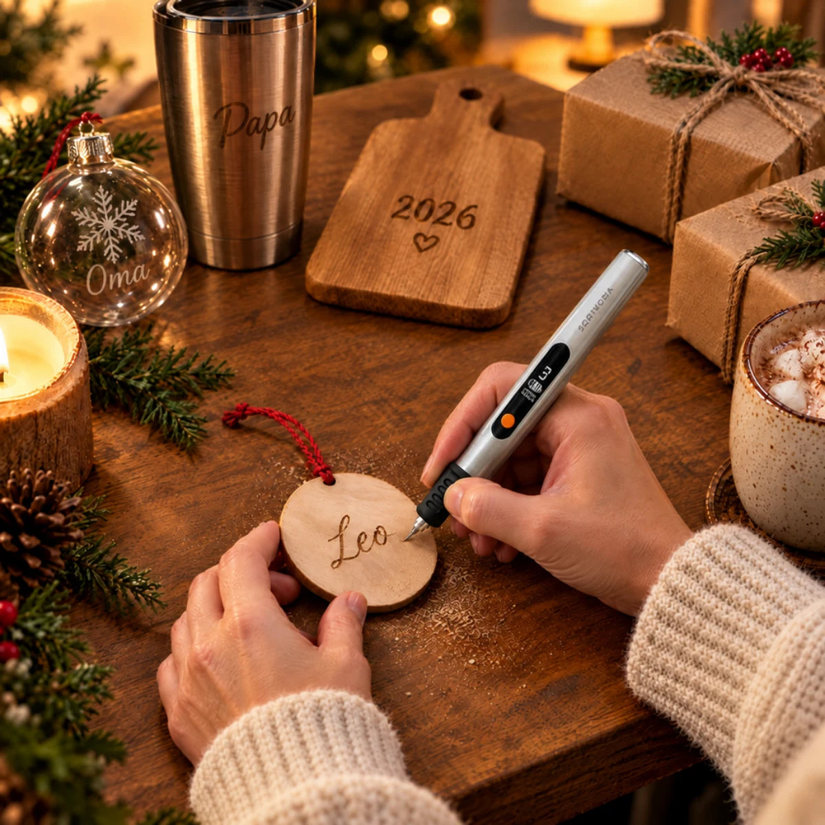 Weihnachtsgeschenke mit Namen selbst gravieren